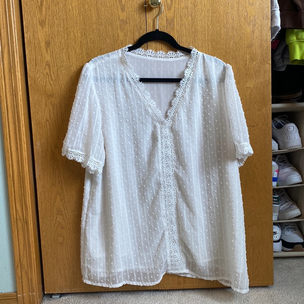 White Detailed Blouse